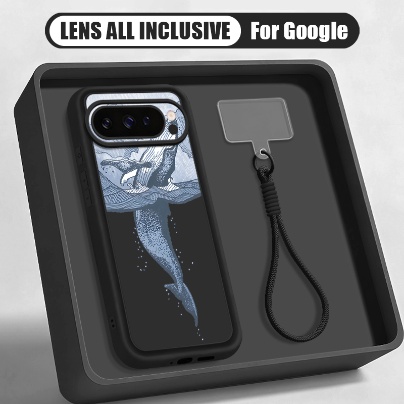Google Pixel 8A - Casing Tali Pergelangan Tangan Motif Paus