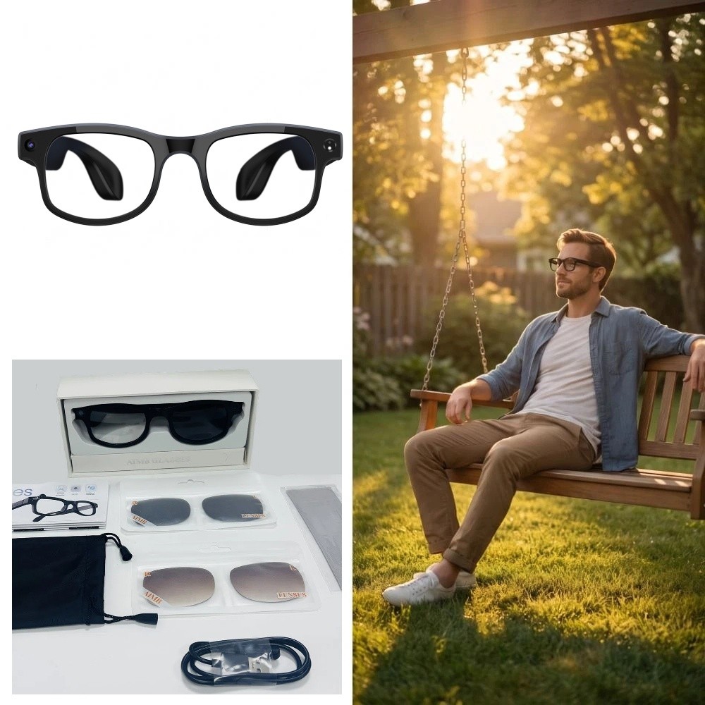 Kacamata Pintar AI 2 in 1, Fot - Smart Glasses Lens ulasan dan harga