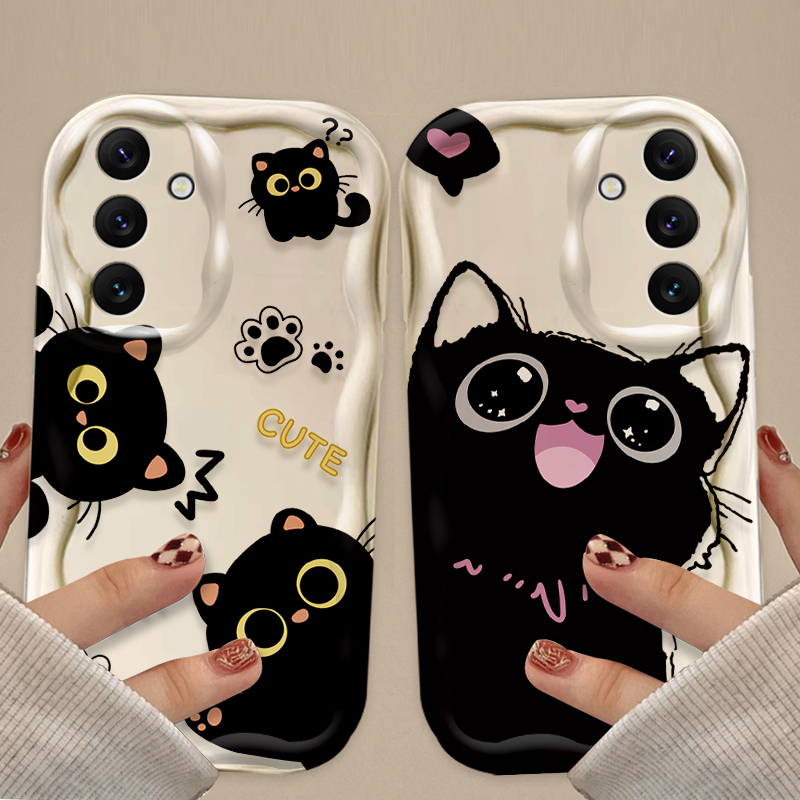 Casing Kucing Hitam Mata Besar - Samsung Galaxy A55 ulasan dan harga